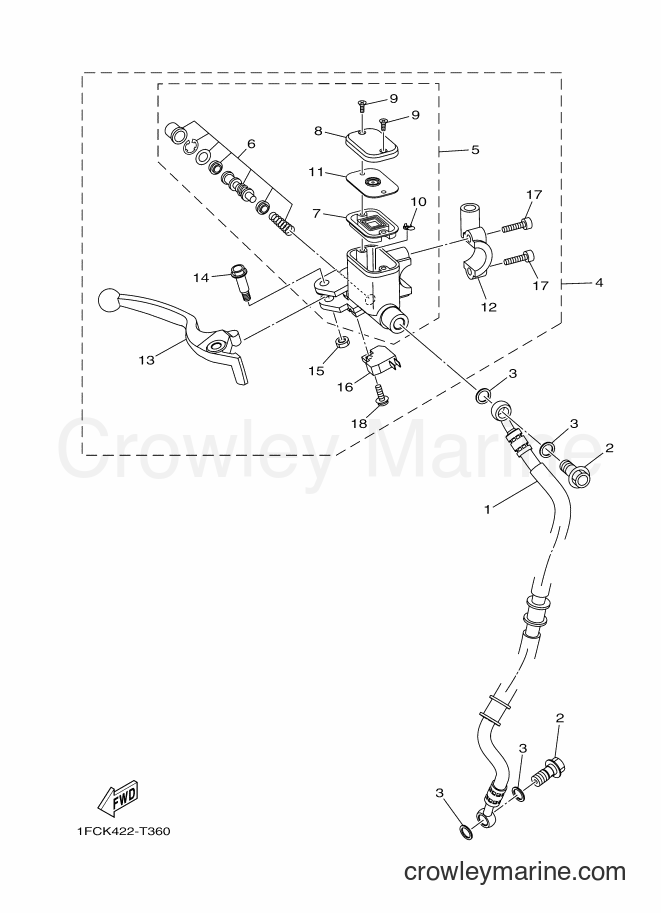 2018 Scooter T115FL-5 - T115FL-5 (1FCN) [010] - FRONT MASTER CYLINDER