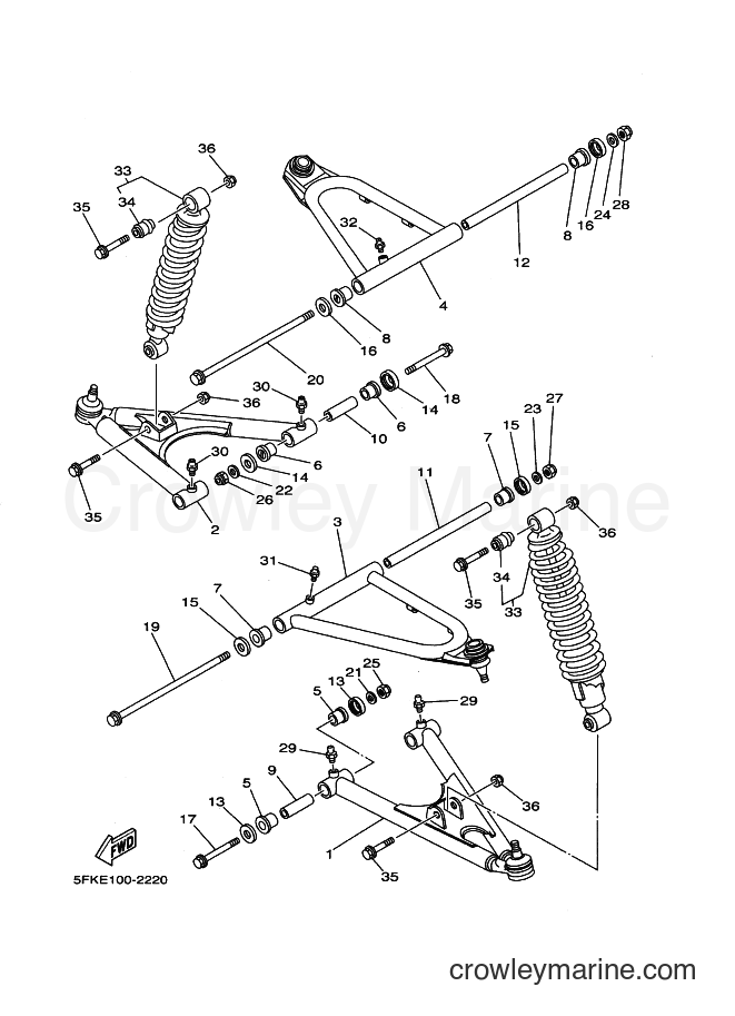 2002 ATV YFZ350 - YFZ350 (5FKF) [010] - FRONT SUSPENSION & WHEEL