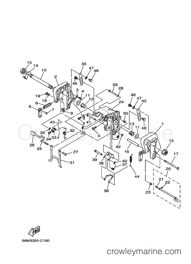 Yamaha Motors F9.9CMHS (66N7) [130] - BRACKET 1
