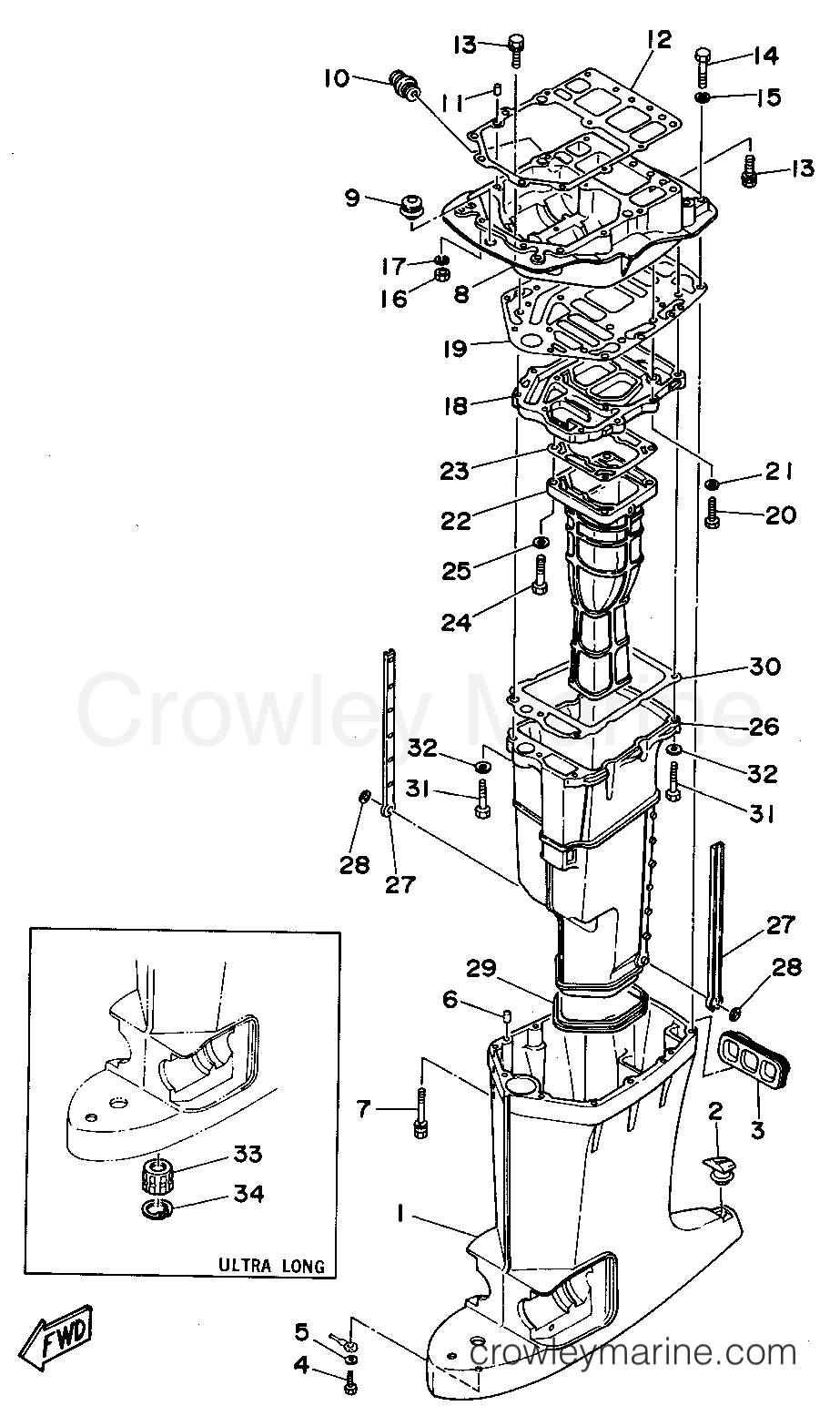 Yamaha Motors C115TXRT - UPPER CASING
