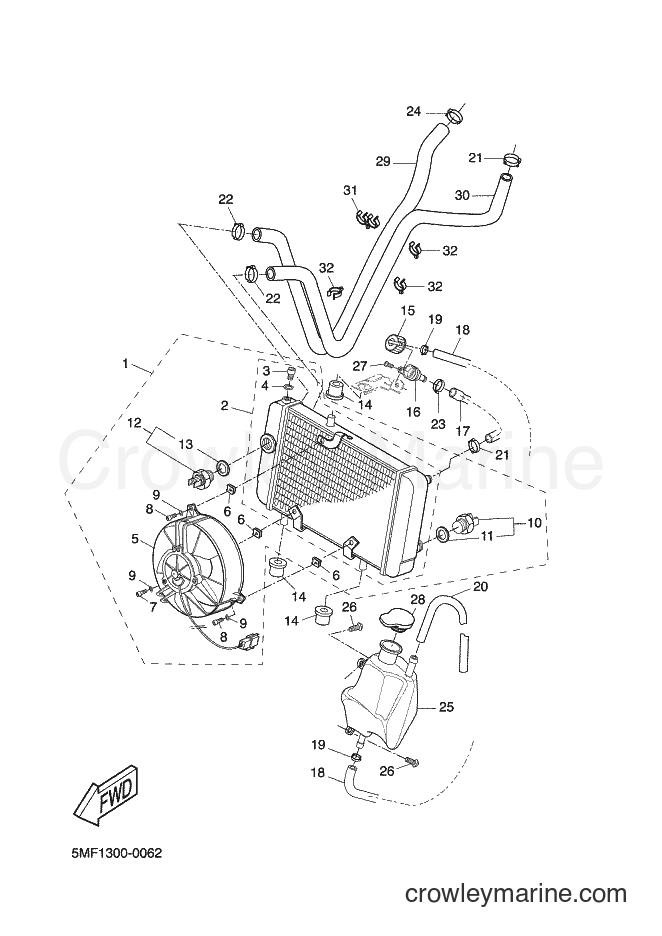 2002 Scooter XN150 - XN150 (5PR4) [010] - RADIATOR & HOSE