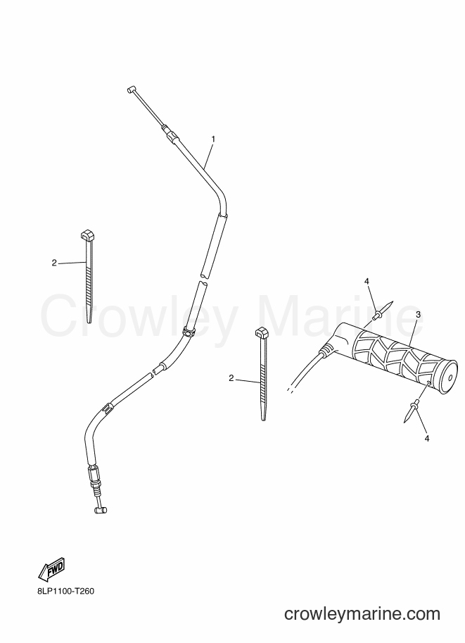 Yamaha Motors VK10G (8LP1) [020] - CONTROL CABLE