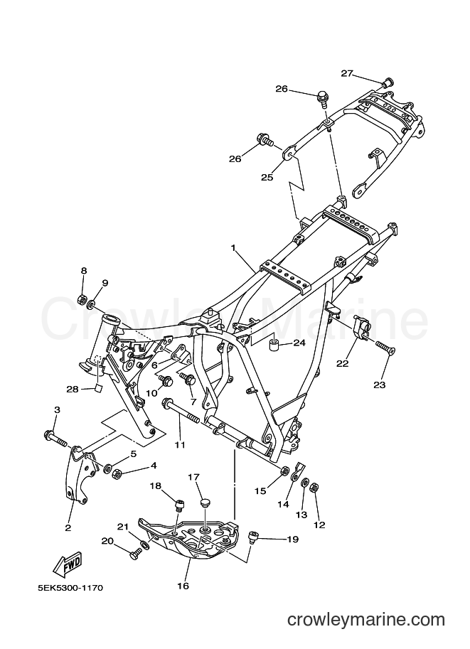 2001 Dirt Bike TW125 - TW125 (5EK5) [090] - FRAME