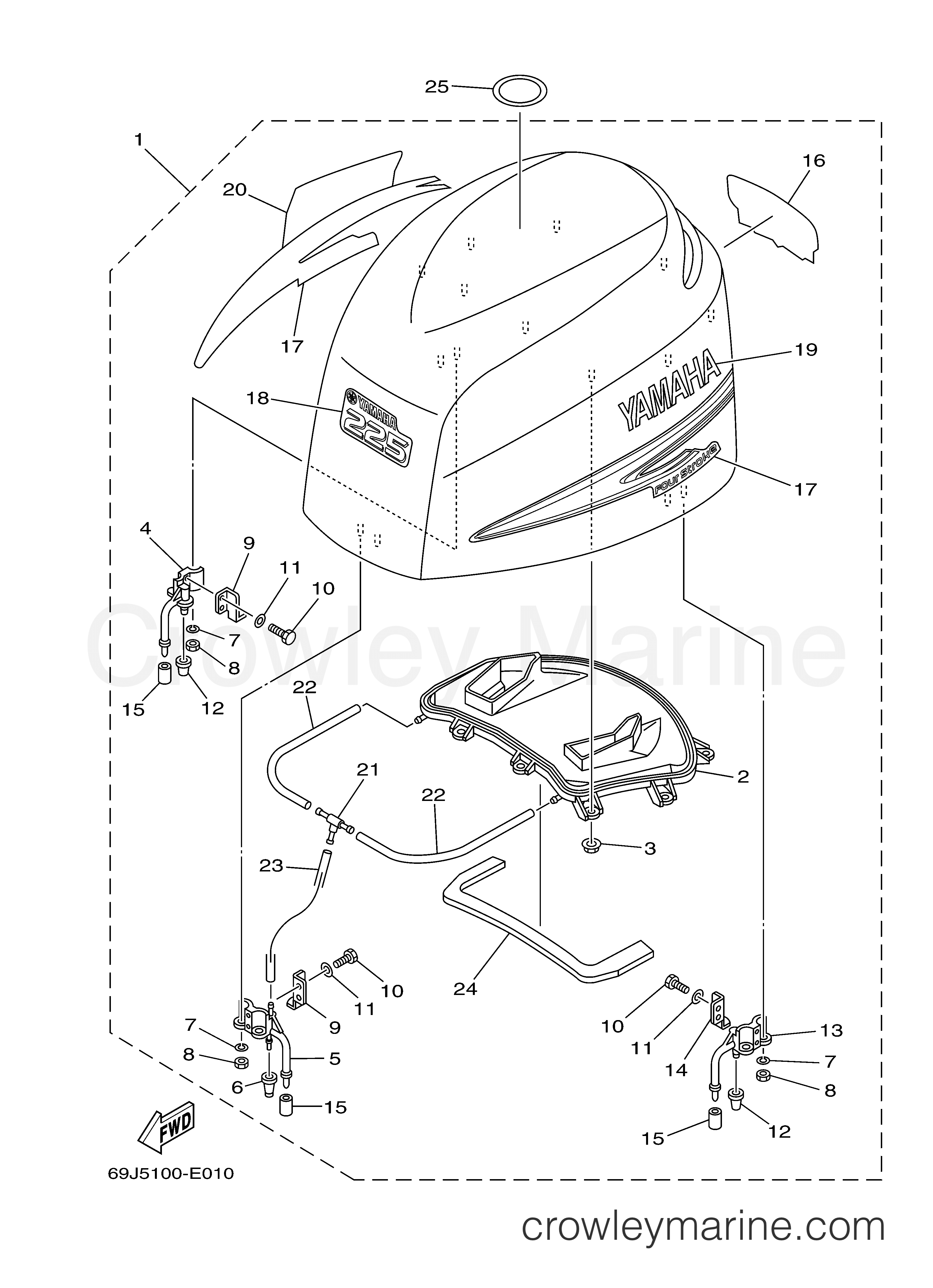 Yamaha Motors LF200TXR - TOP COWLING
