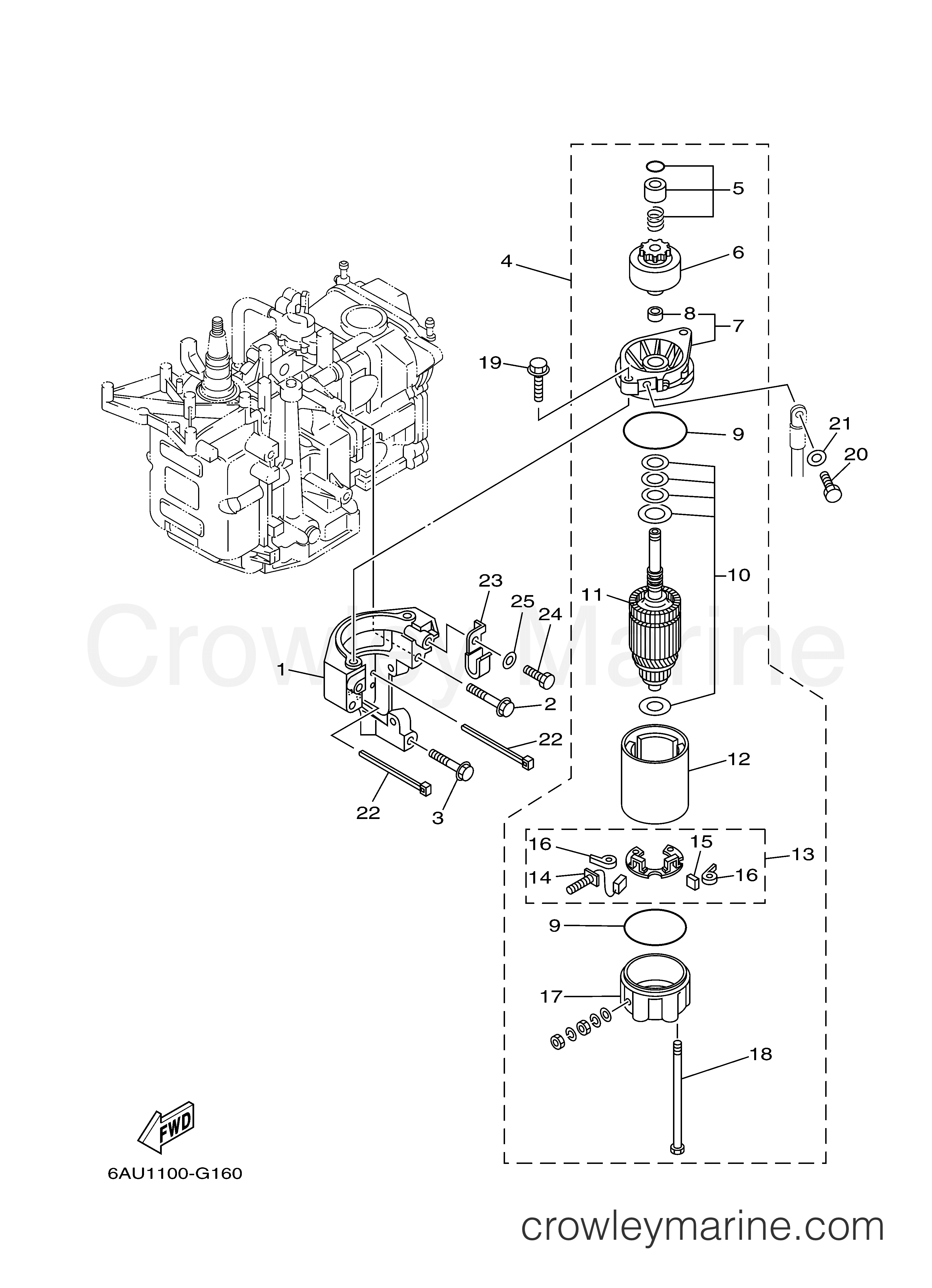 Yamaha Motors T9.9LEHA - STARTING MOTOR