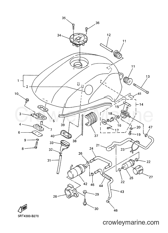 Yamaha Motors FZS600 (5RT4) [100] - FUEL TANK