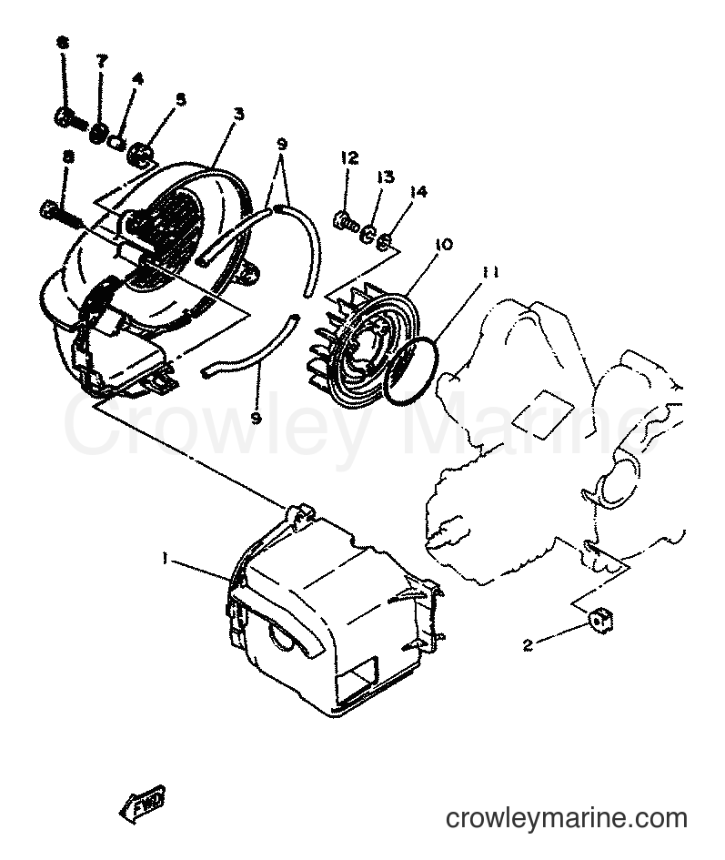 1995 Scooter YA50F - YA50F (4SN2) [999] - AIR SHROUD & FAN