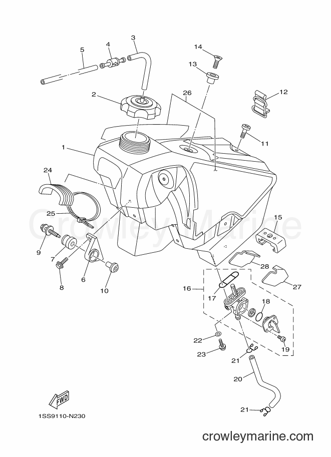 Yamaha Motors YZ250 (1SSA) [010] - FUEL TANK