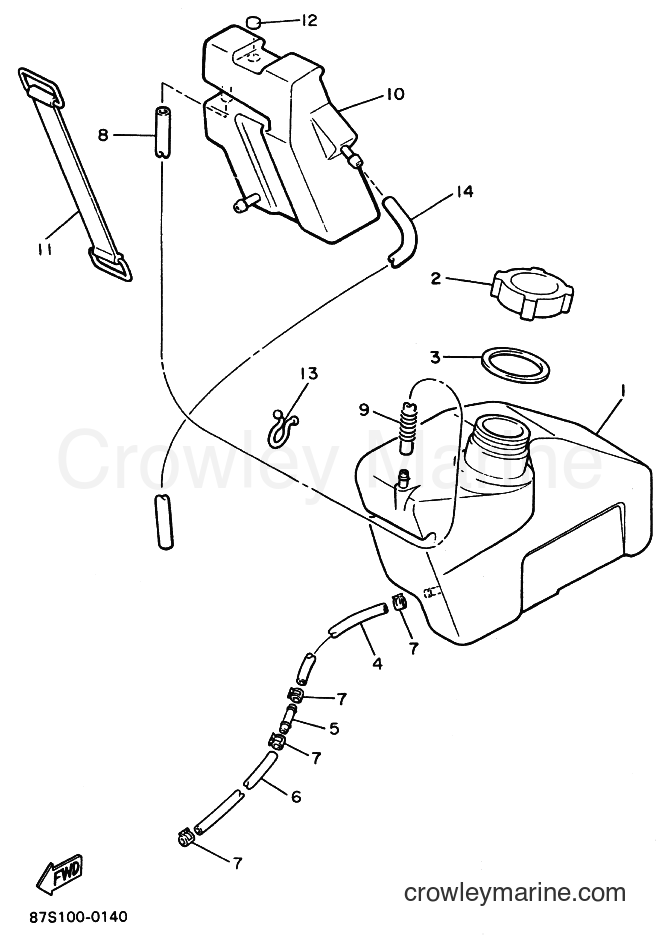 1992 Snowmobile BR250 - BR250 (89B1) [020] - OIL TANK