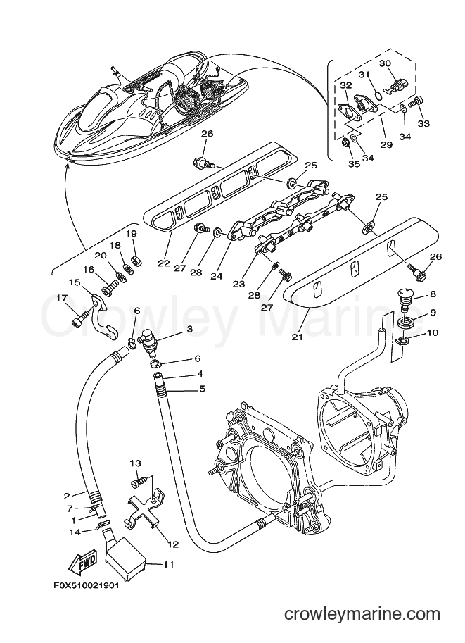 Yamaha Motors ENG FOR GP1200 (68BC) [01B] - HULL & DECK