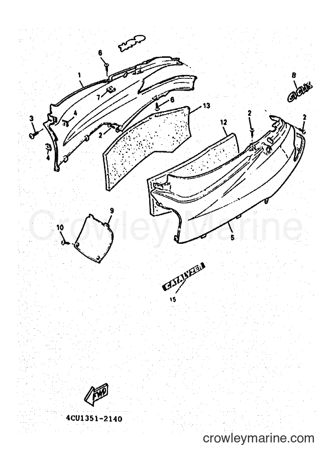 1995 Scooter YE50 - YE50 (4LN4) [010] - SIDE COVER
