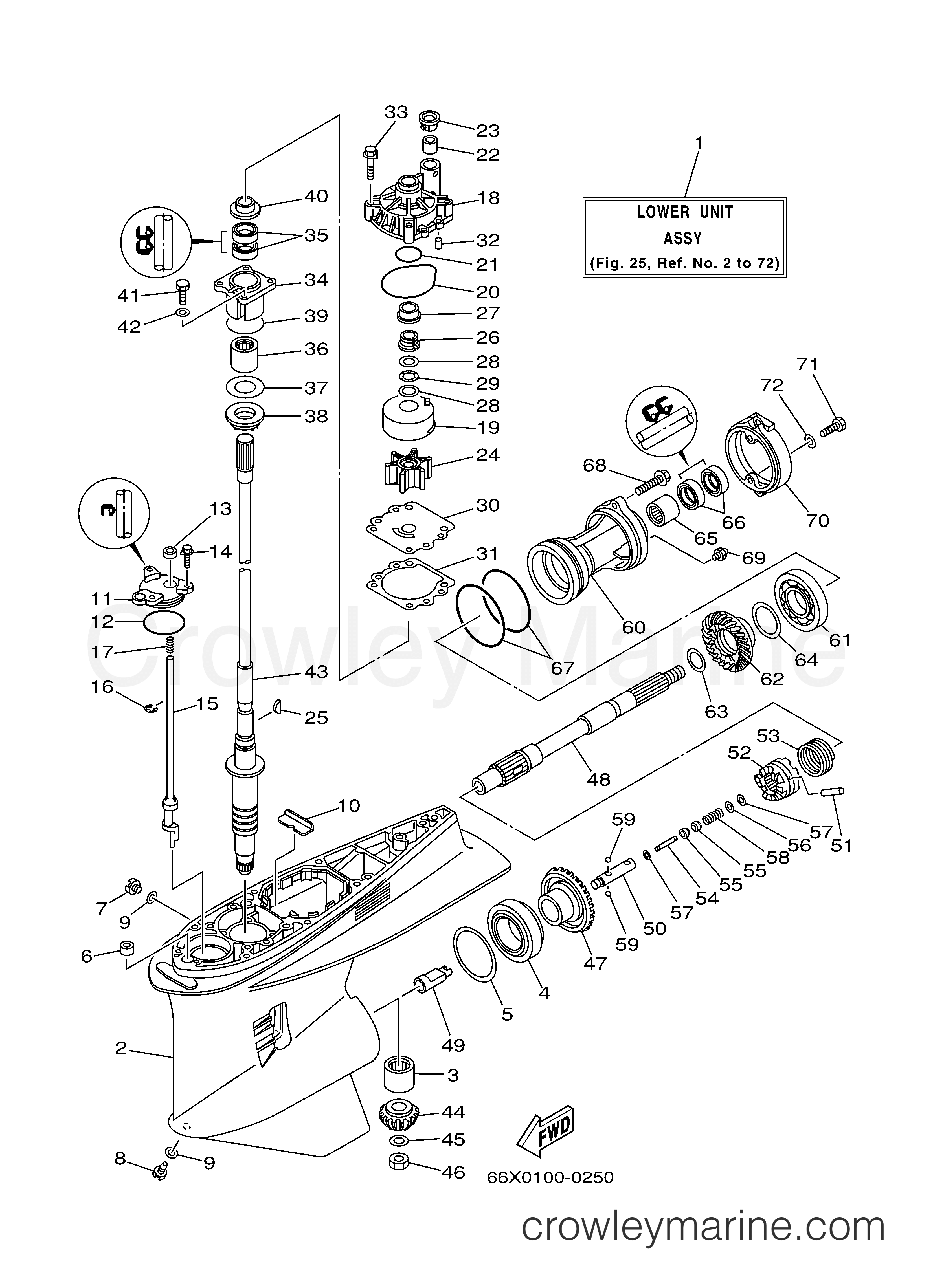 Yamaha Motors VX225TLRY - LOWER CASING DRIVE 1