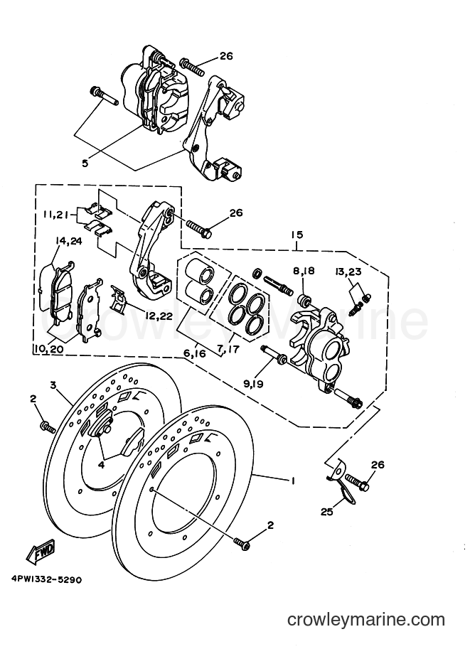 1996 Cruiser XV1100 - XV1100 (3LPB) [030] - FRONT BRAKE