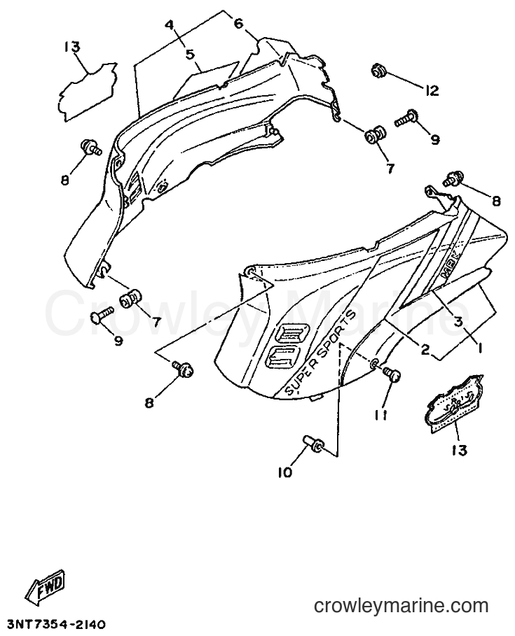 1990 Scooter CT50S - CT50S (3NT7) [999] - SIDE COVER & OIL TANK