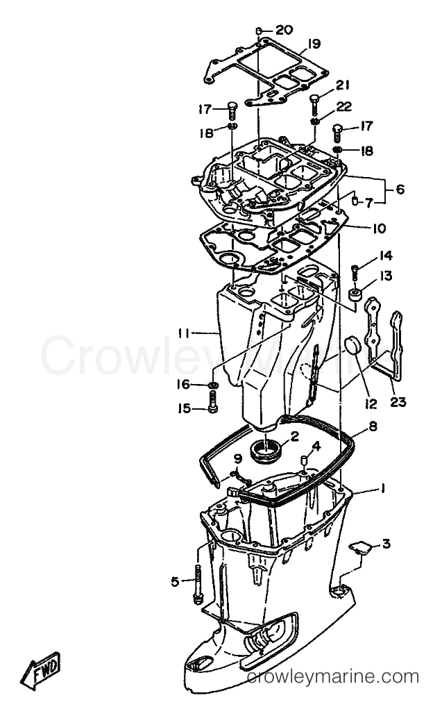 Yamaha Motors 55B (697) [999] - UPPER CASING