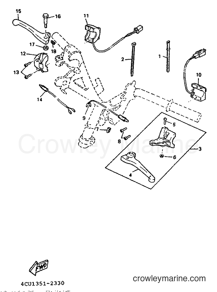 1992 Scooter YE50 - YE50 (4EE1) [999] - HANDLE SWITCH & LEVER