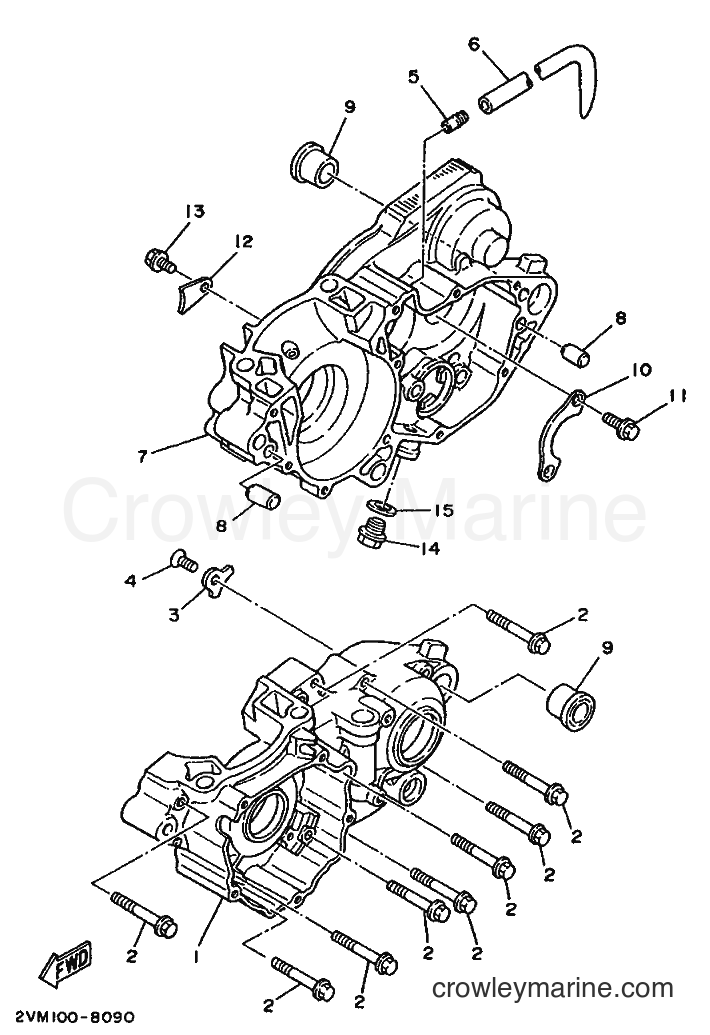 1988 Dirt Bike YZ250 - YZ250 (2VM0) [010] - CRANKCASE