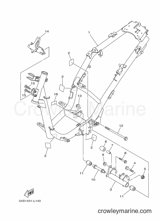 2012 Scooter AL115F - AL115F (54S1) [010] - FRAME