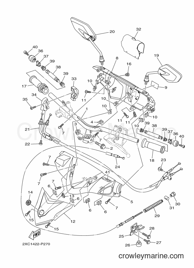 Yamaha Motors AT125FC (2XC4) [010] - STEERING HANDLE & CABLE