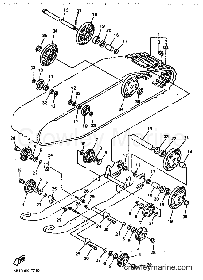 1997 Snowmobile VX800ST - VX800ST (8BT3) [020] - TRACK SUSPENSION 1