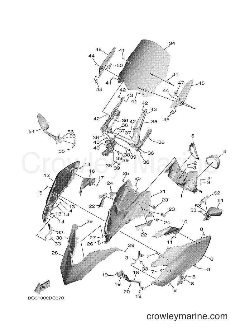 Yamaha Motors XP530D-A (BC38) [010] - WINDSHIELD