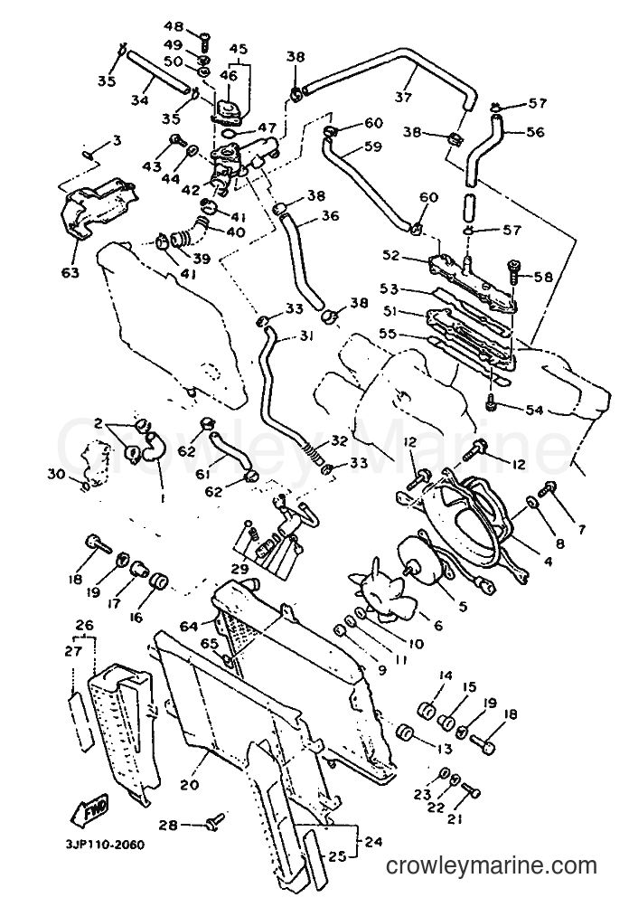 1993 Cruiser VMX12 - VMX12 (3JPB) [010] - RADIATOR & HOSE