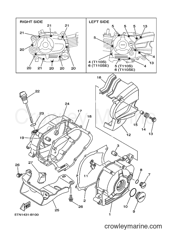 2003 Scooter L-110D - L-110D (5TN2) [010] - CRANKCASE COVER 1