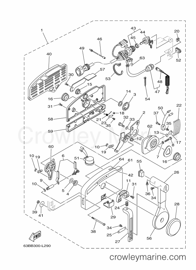 Yamaha Motors 40VMHOS (63BB) [080] - REMOTE CONTROL ASSY