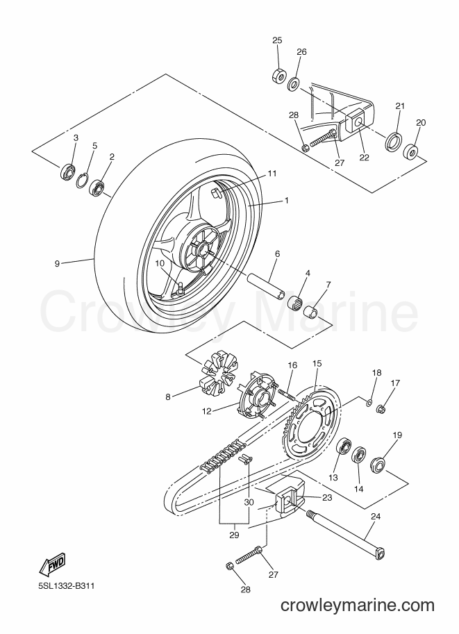 Yamaha Motors YZF-R6 (5SLT) [010] - REAR WHEEL