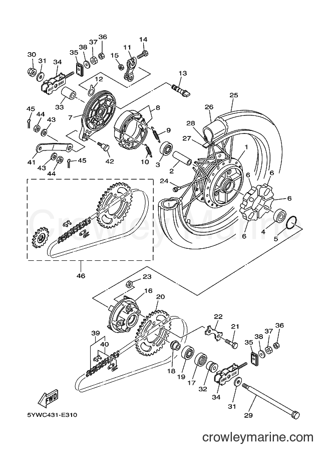 2006 Scooter JCA-110E - JCA-110E (5YWE) [010] - REAR WHEEL