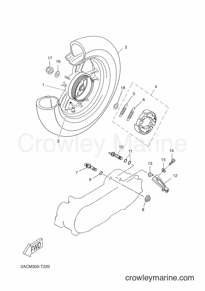 2018 Scooter YN50F - YN50F (2ACM) [030] - REAR WHEEL