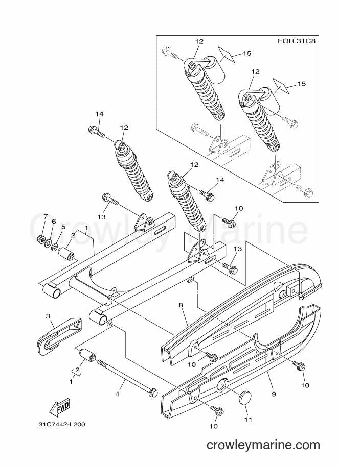 2012 Scooter T115SEC - T115SEC (31C8) [010] - REAR ARM & SUSPENSION