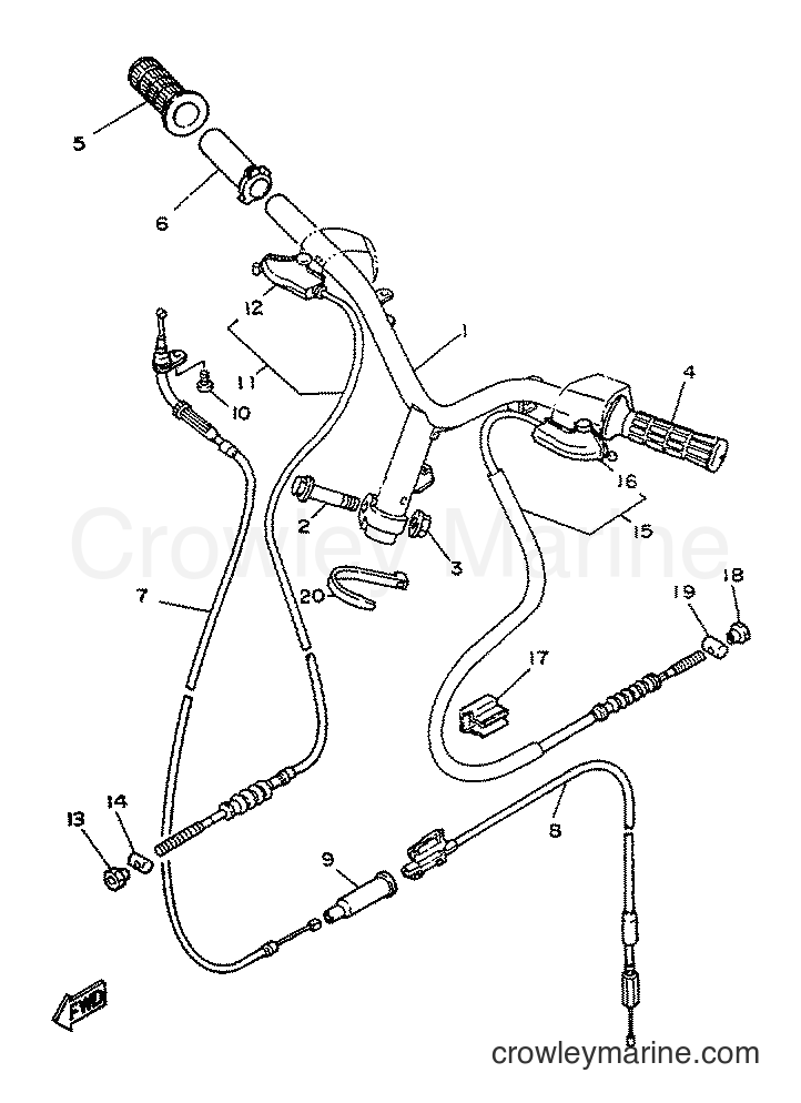 1996 Scooter YA50S - YA50S (4MJ7) [999] - STEERING HANDLE & CABLE
