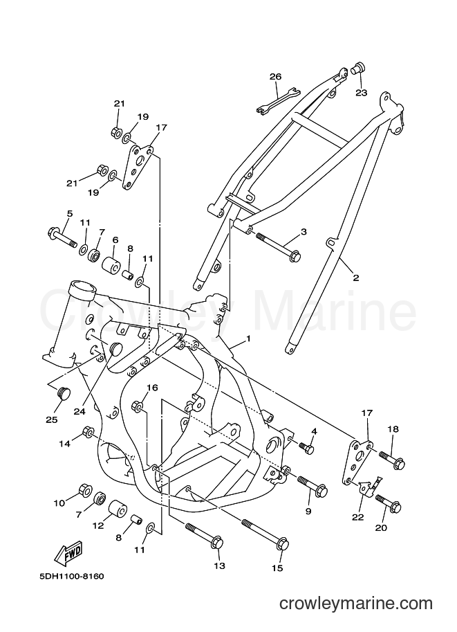 1998 Dirt Bike YZ125 - YZ125 (5DH2) [030] - FRAME
