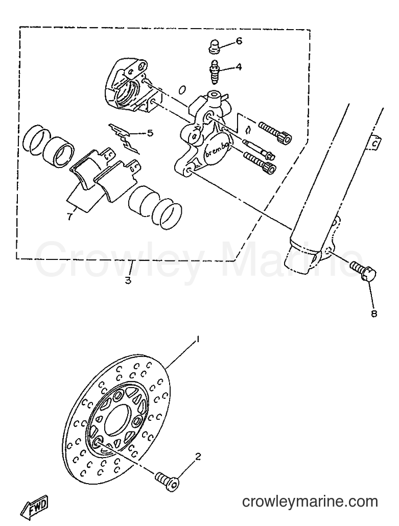 1996 Scooter YA50R - YA50R (4SJ3) [99A] - FRONT BRAKE CALIPER