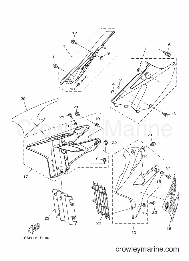 2016 Dirt Bike YZ250 - YZ250 (1SSH) [020] - SIDE COVER