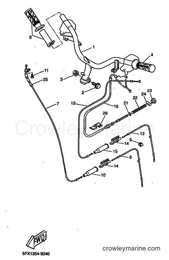 Yamaha Motors CW50RS (5FX5) [010] - STEERING HANDLE & CABLE