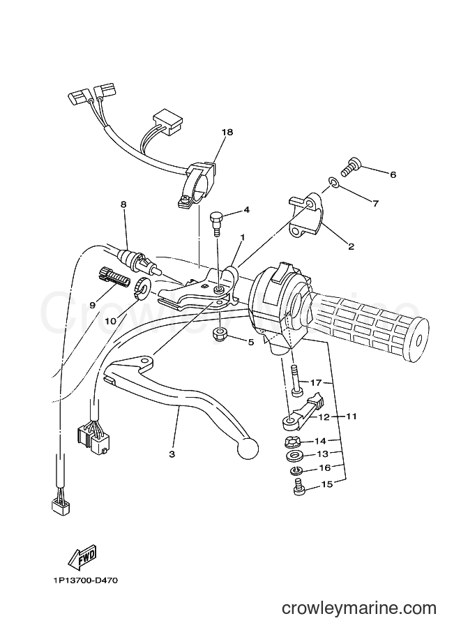 2007 ATV YFM400FWAN - YFM400FWAN (1P1A) [010] - HANDLE SWITCH & LEVER
