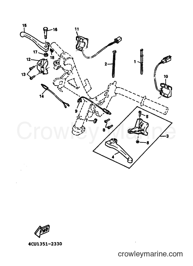 1994 Scooter YE50 - YE50 (4LN2) [010] - HANDLE SWITCH LEVER