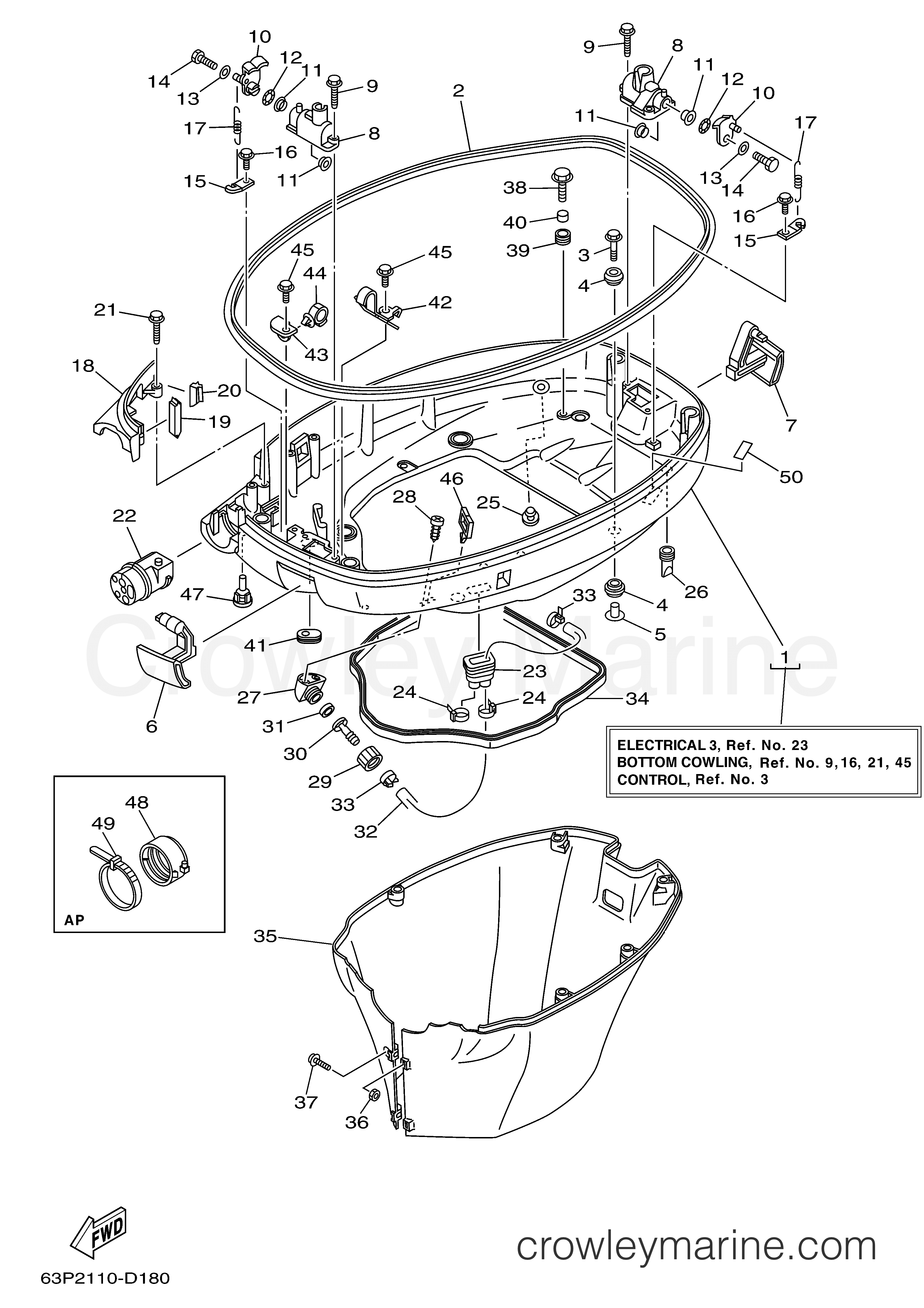 Yamaha Motors F150TXRD - BOTTOM COWLING