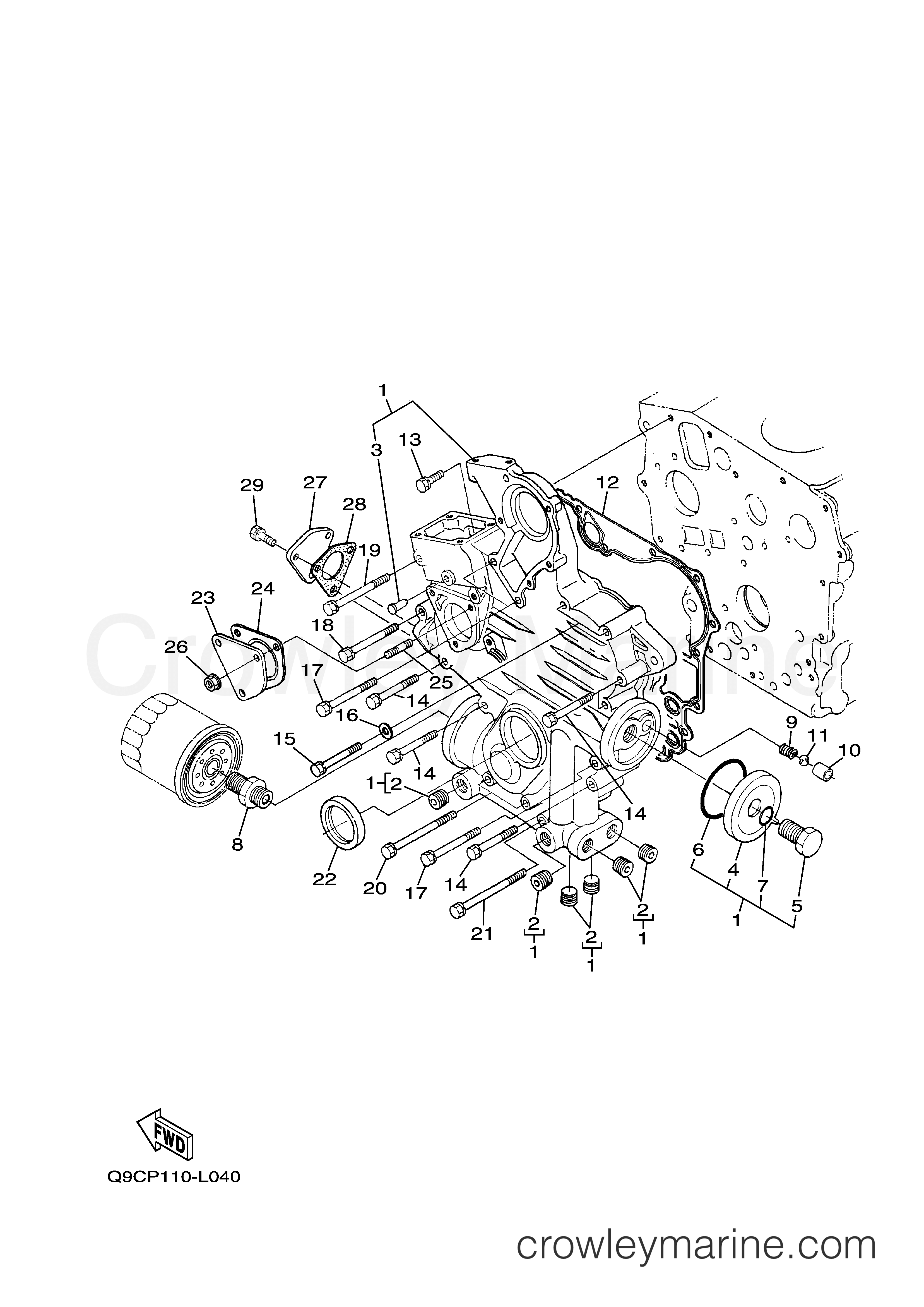 Yamaha Motors EDL11000SDE - CRANKCASE COVER