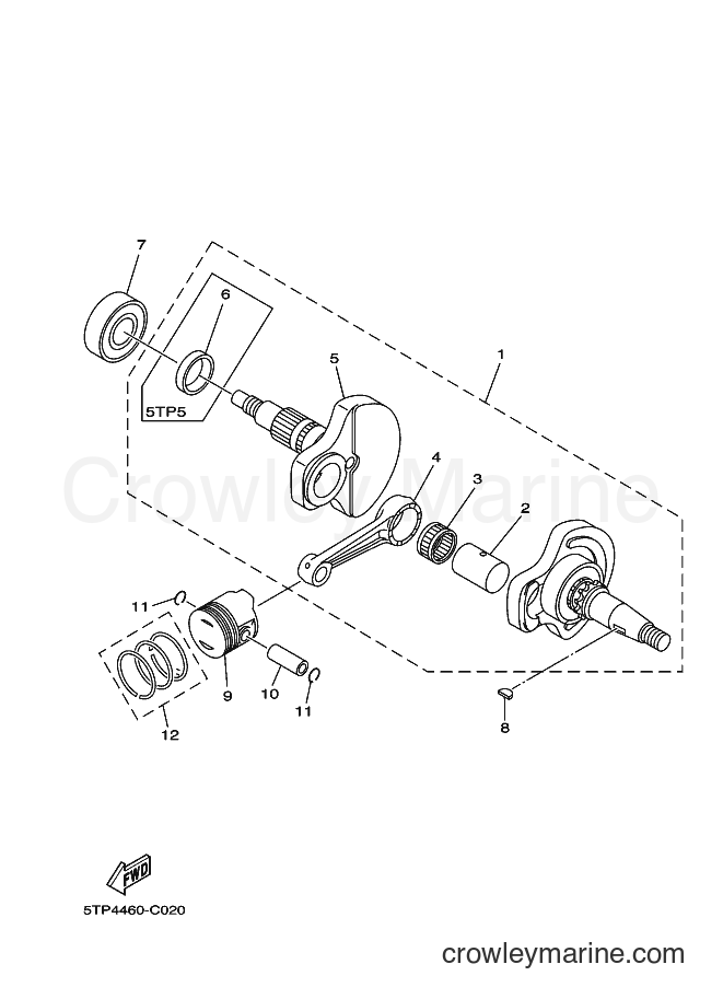 2004 Scooter T110SE - T110SE (5TP5) [010] - CRANKSHAFT & PISTON