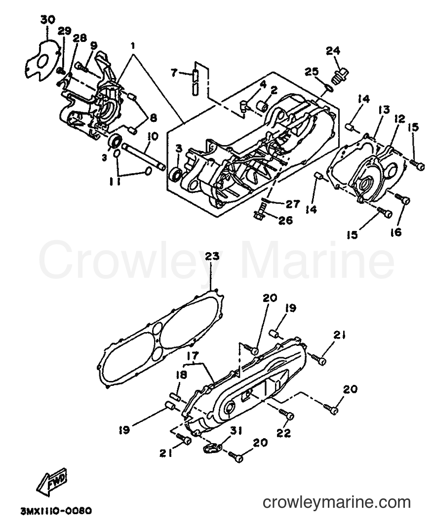 1994 Scooter CW50 - CW50 (3WV5) [999] - CRANKCASE