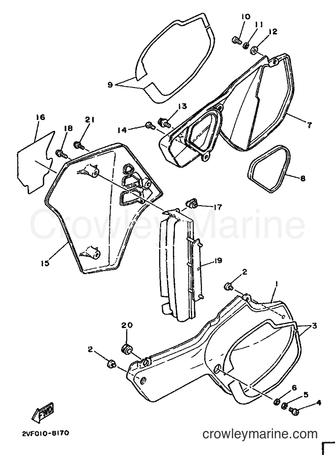Yamaha Motors YZ80 (2VF) [999] - SIDE COVER