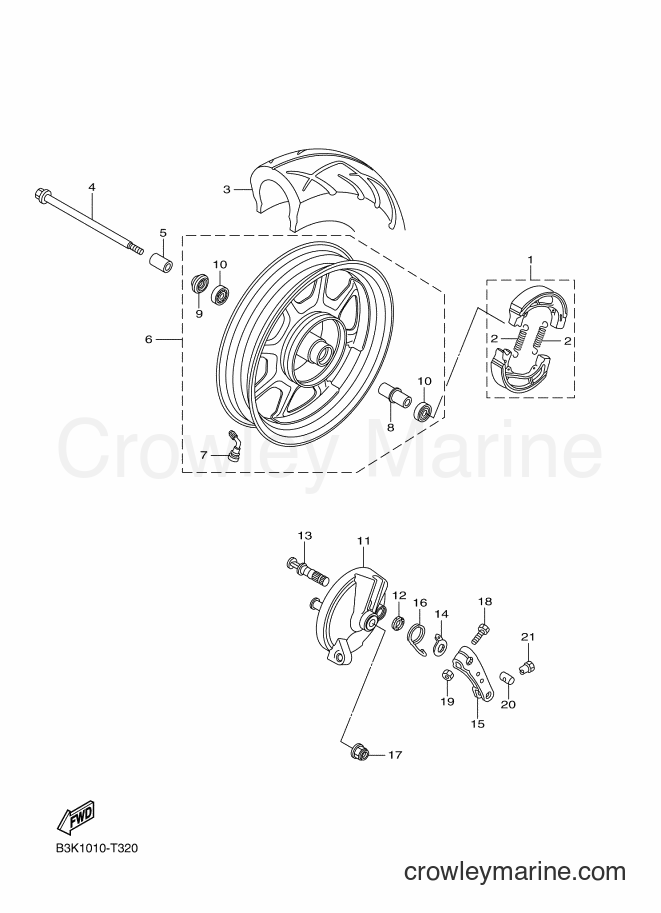 Yamaha Motors CEH50 (B3K1) [010] - FRONT WHEEL
