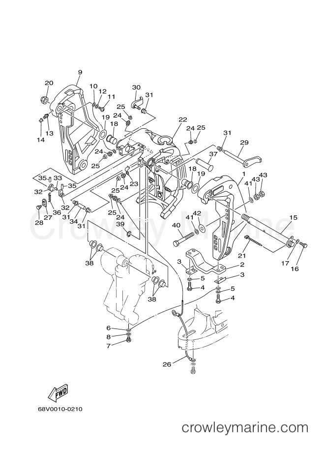 Yamaha Motors F115A (68V) [020] - BRACKET 1