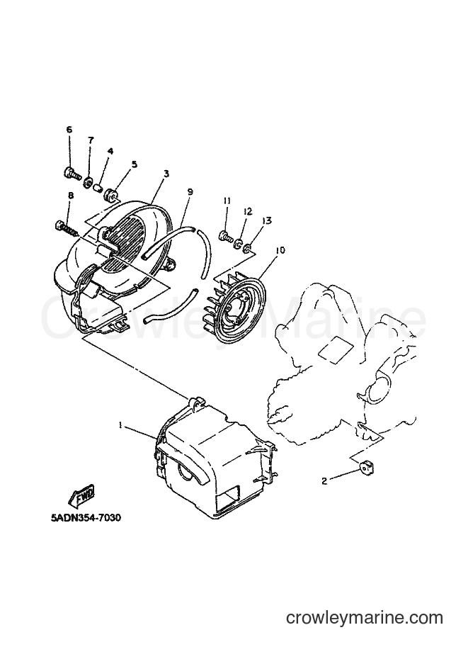 2000 Scooter YN50 - YN50 (5BW3) [010] - AIR SHROUD & FAN