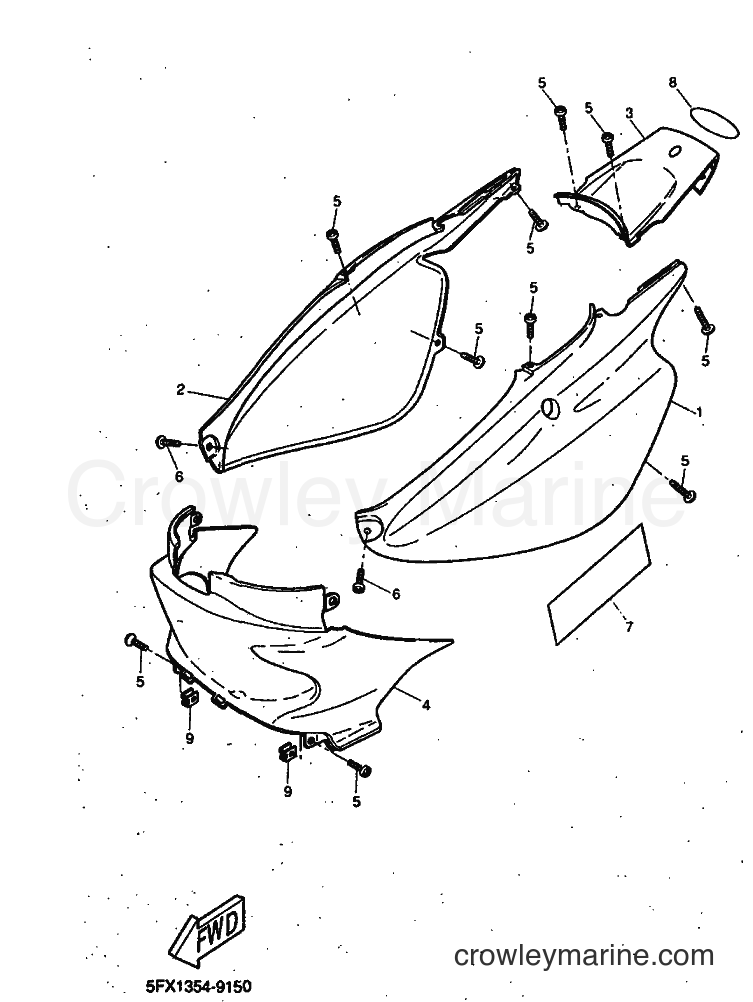 1999 Scooter CW50RS - CW50RS (5FX9) [999] - SIDE COVER