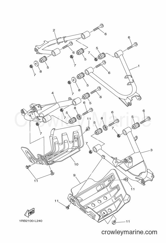 2012 ATV YXR700F - YXR700F (1RB2) [010] - REAR ARM