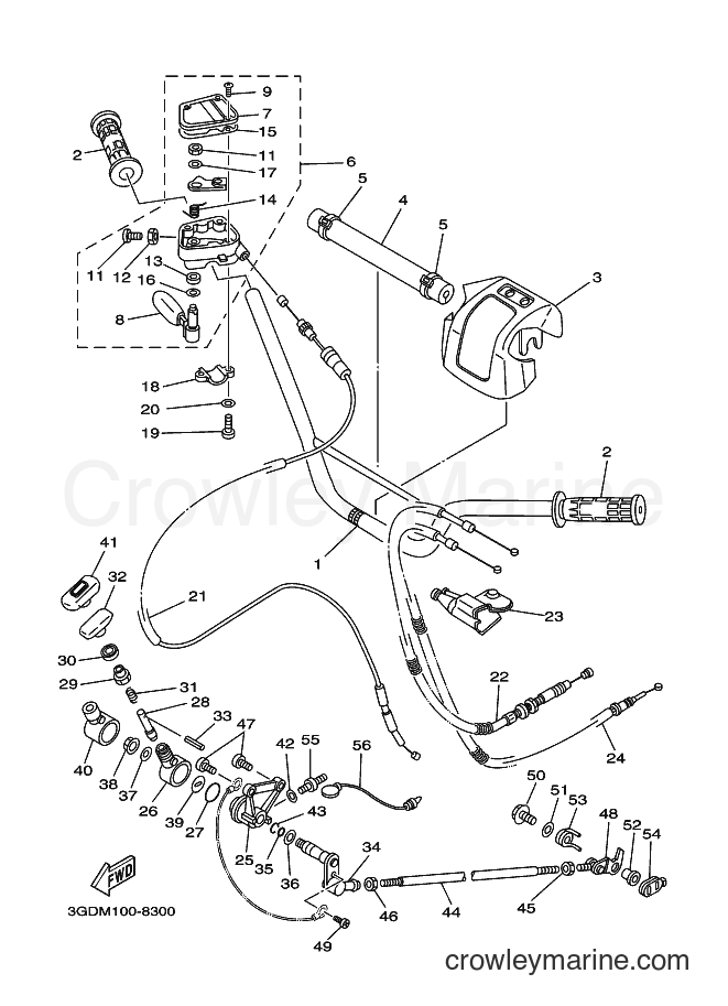 1998 ATV YFM350X - YFM350X (3GDP) [010] - STEERING HANDLE & CABLE